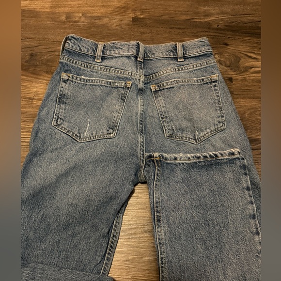Free People - We the Free - High Rise Straight Jeans, Rigid Vintage Denim Sz 25 - Picture 7 of 12